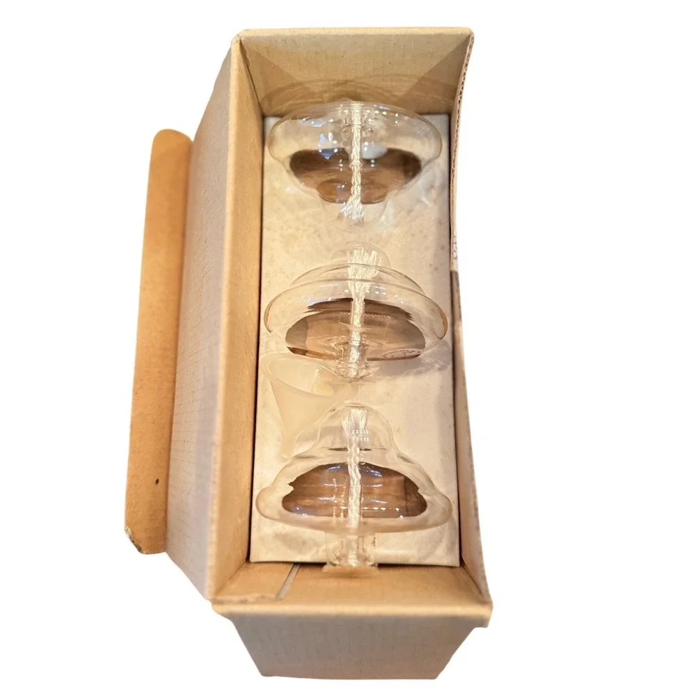 Princess House 601 Set of 3 Crystal Floating Oil Lamps with Wicks and Funnel